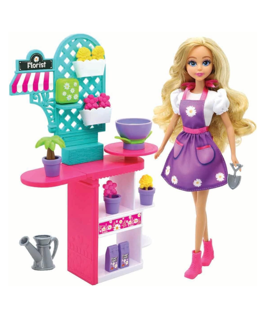 Dreameez Florist Doll Playset for Girls, 29 cm Fashion Doll with Flower-Themed Accessories, Pretend Play Toy for Ages 3+