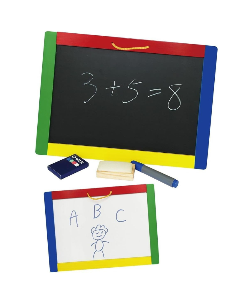 Viga Wooden Magnetic Chalk and Dry Erase Board Double Sided Educational Drawing Writing Board for Kids Ages 3 and Up