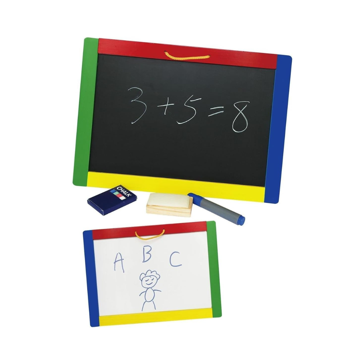 Viga Wooden Magnetic Chalk and Dry Erase Board Double Sided Educational Drawing Writing Board for Kids Ages 3 and Up
