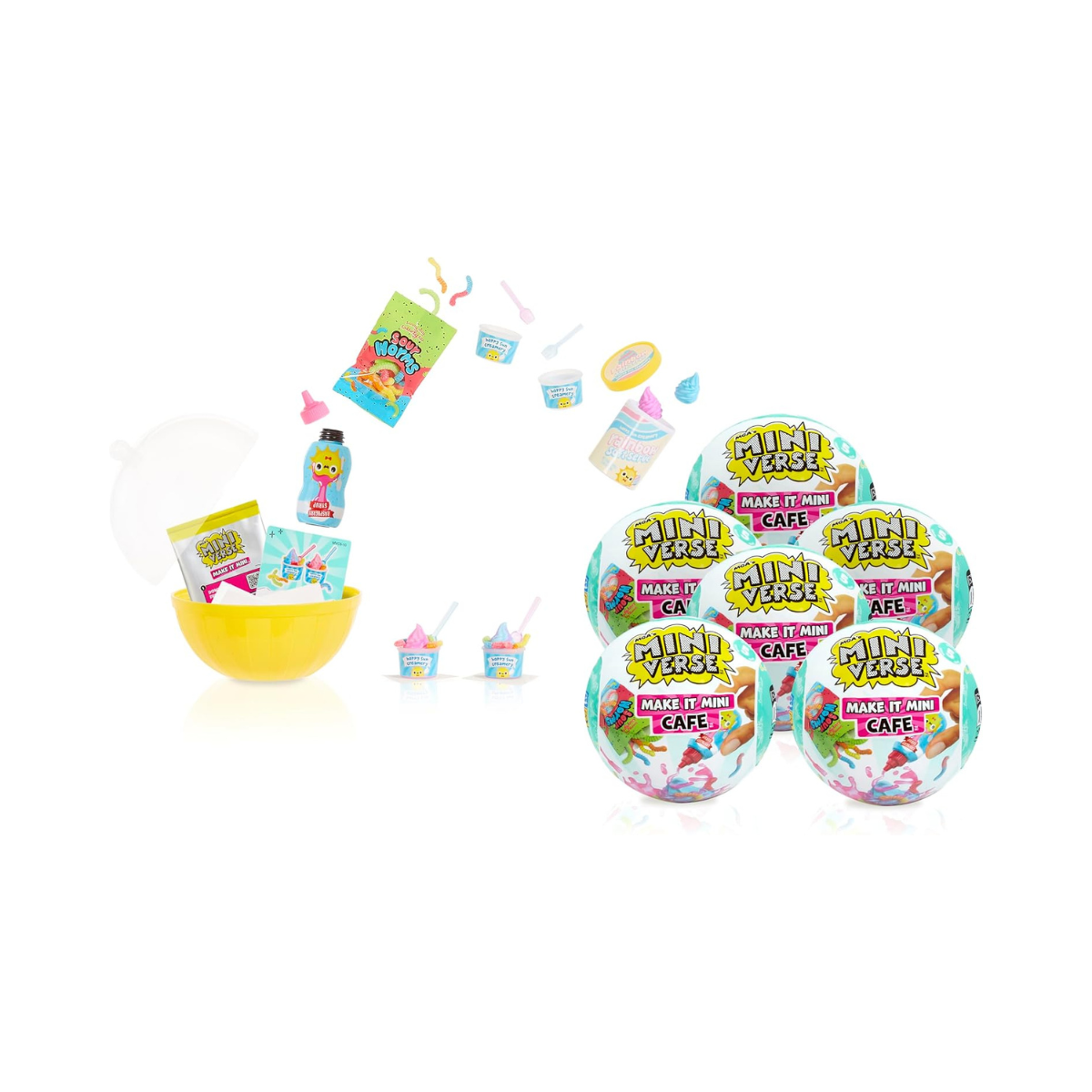 MGA Miniverse Make It Mini Foods Café Series 5 Surprise Collectible DIY Resin Snack and Dessert Replica Set with Ingredients Recipe Card and Display for Kids and Collectors Ages 8 and Up