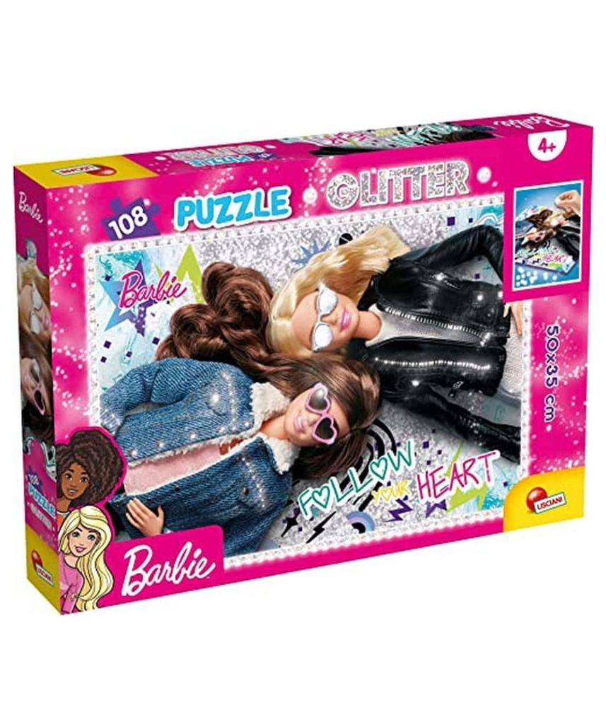 Lisciani Glitter Puzzle Best Day Ever 108-Piece Sparkly Puzzle with Adhesive Gems Creative Educational Toy for Kids Ages 6 and Up