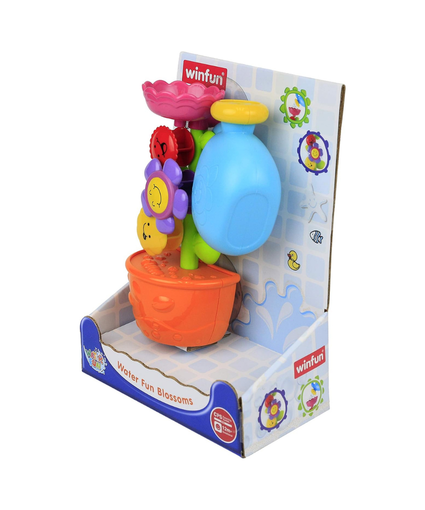 Winfun Water Blossom Bath Toy with Spinning Flowers and Watering Can Suction Cup Bath Time Playset for Toddlers and Kids Ages 12 Months to 6 Years