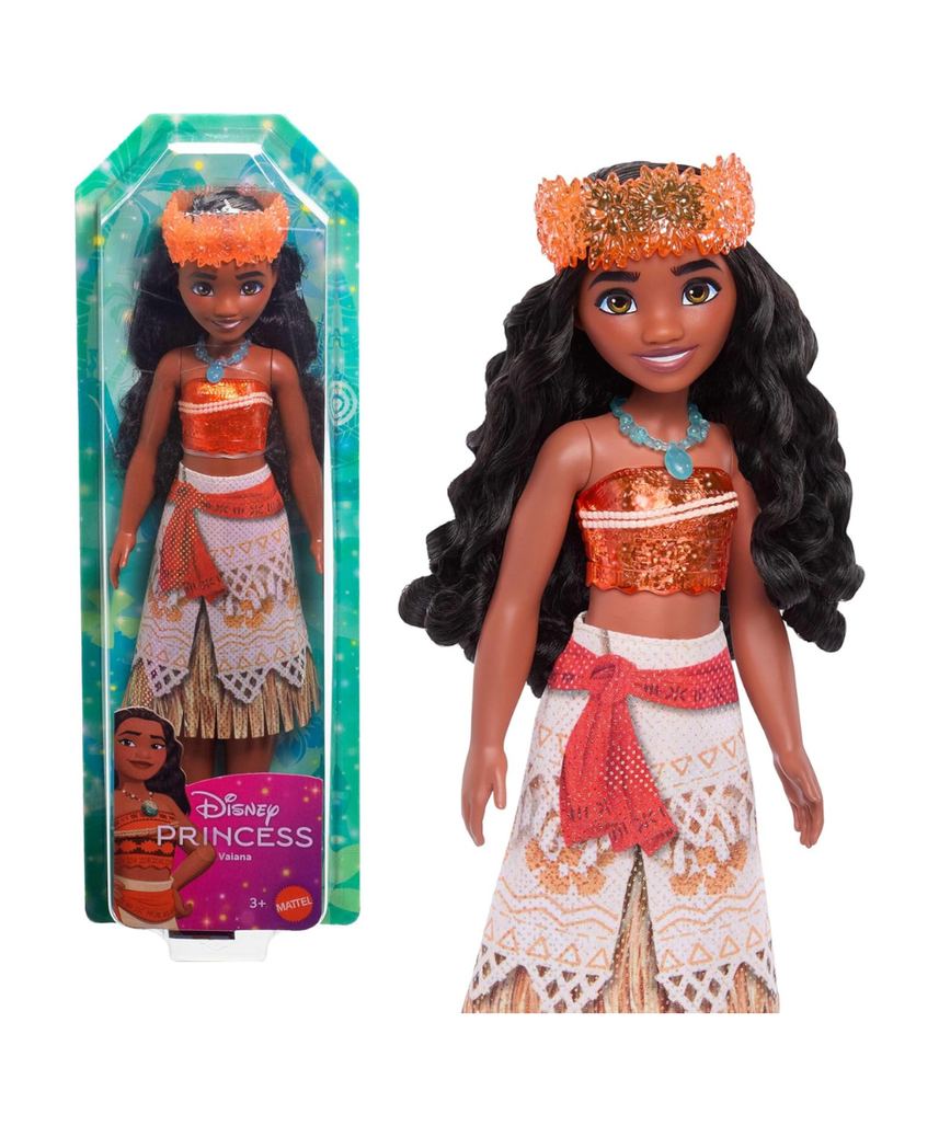 Mattel Disney Princess Moana Doll, Posable Fashion Doll with Removable Skirt, Headband, Necklace and Long Hair, Ages 3+
