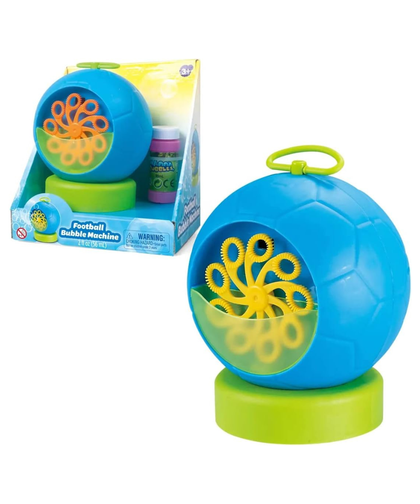 Fubbles Football Bubble Machine, Foam PVC Soccer Ball Design, Automatic Bubble Maker, Includes Bubble Solution, Outdoor Play Toy, Size 5, Ages 3+