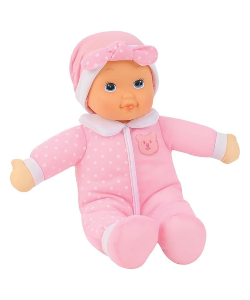 Bambolina Dimian FB373 My First Doll Soft 34 cm Cuddle Doll with Kiss Sound Washable Clothes for Toddlers Ages 2 and Up