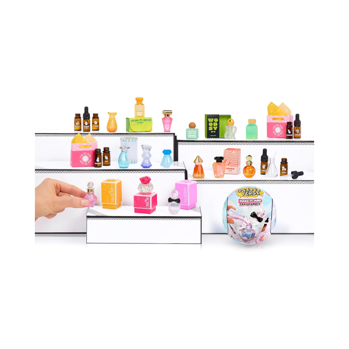 MGA Miniverse Make It Mini Fragrances DIY Collectible Perfume Set, Wearable Mini Scents with Vanity Display, Ages 8+