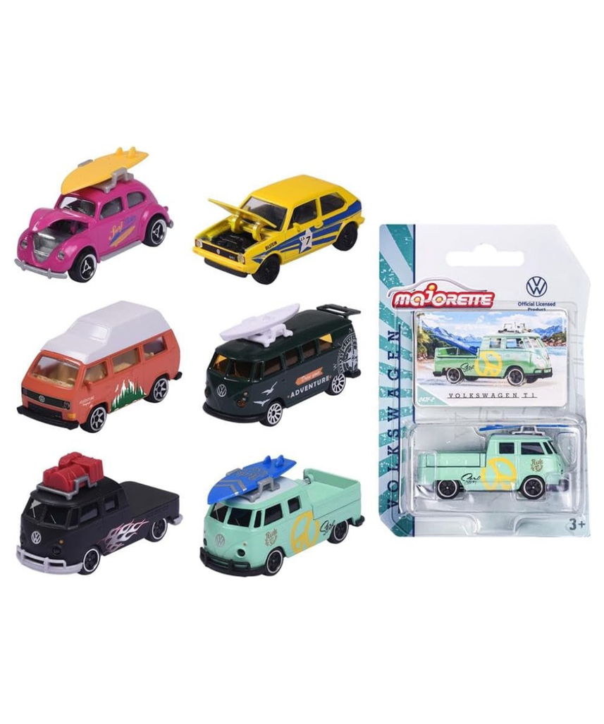 Majorette Volkswagen The Originals Premium Cars, Metal Die Cast Toy Vehicle, 1:64 Scale, Random VW Model, Collectible Car Toy, Kids and Collectors, Ages 3+