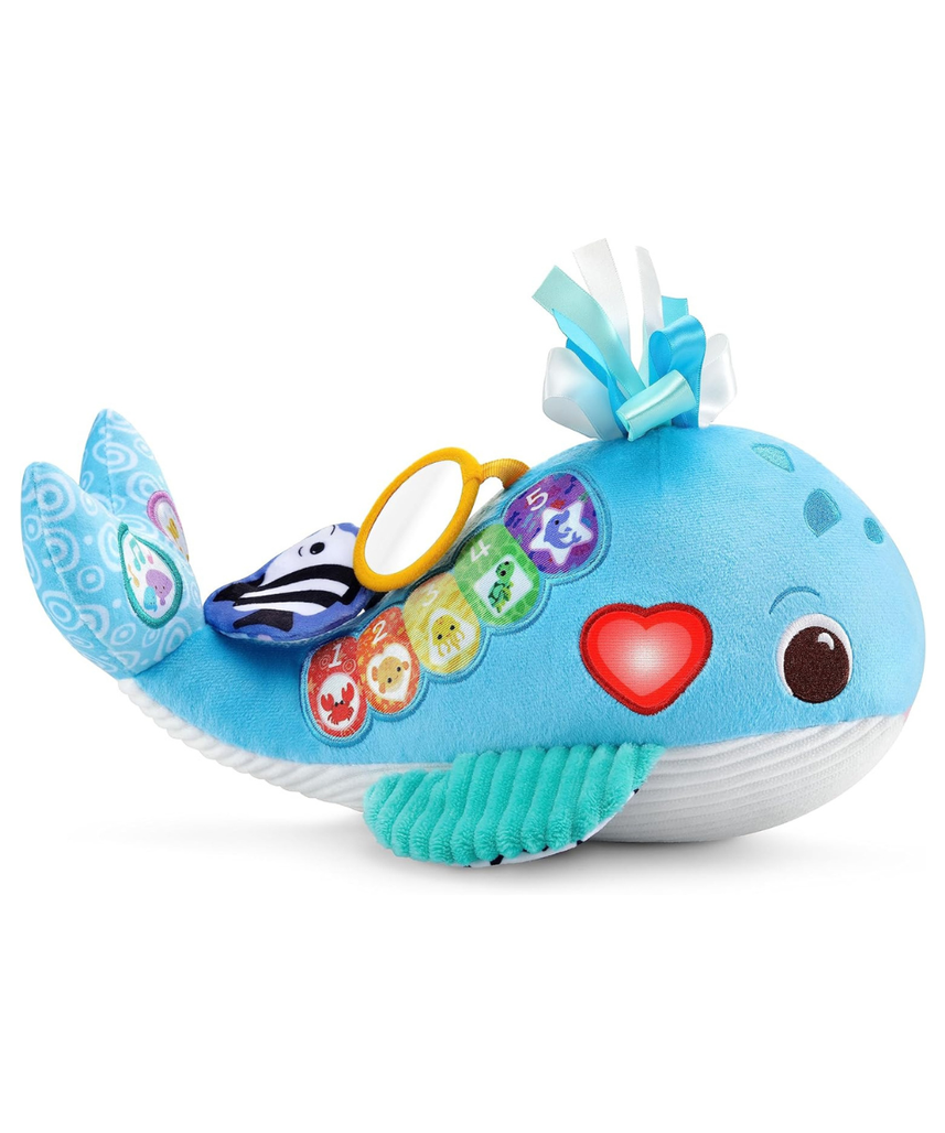 VTech Baby Snuggly Sounds Whale Interactive Sensory Toy with Lights Music and Textures for Infants 3 Months and Up