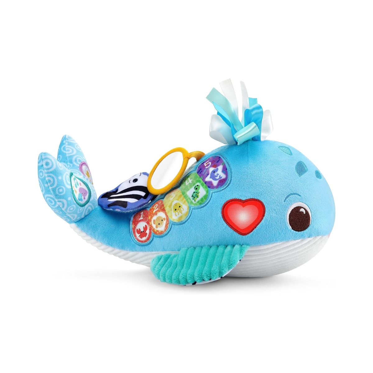 VTech Baby Snuggly Sounds Whale Interactive Sensory Toy with Lights Music and Textures for Infants 3 Months and Up