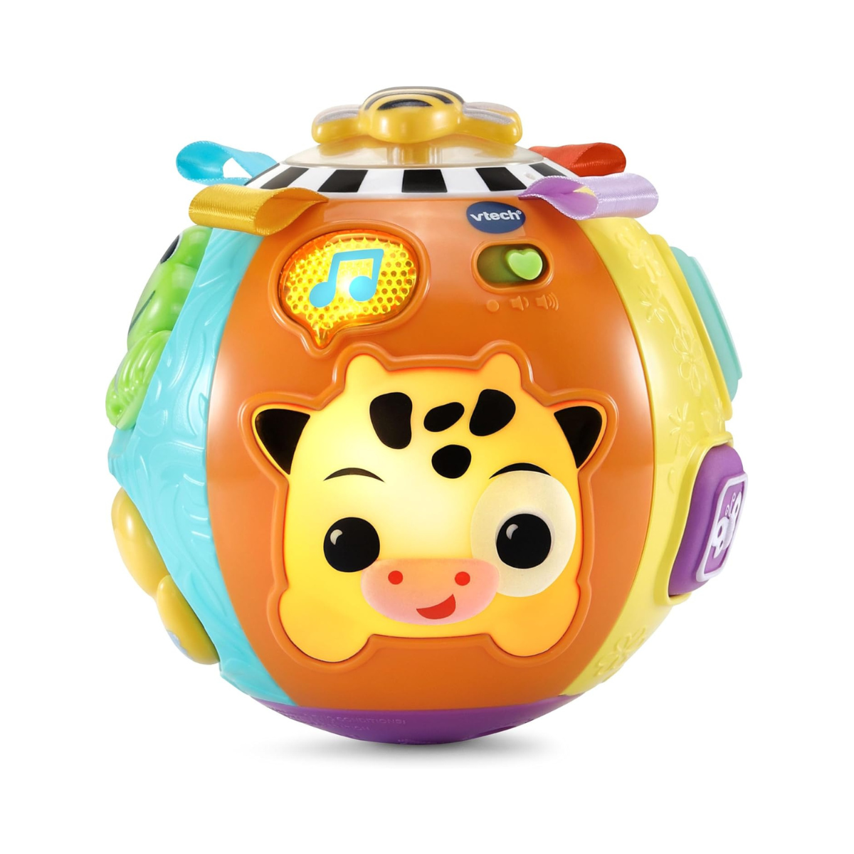 VTech Animal Discoveries Ball Interactive Learning Toy with Lights Music Textures and Shapes for Babies