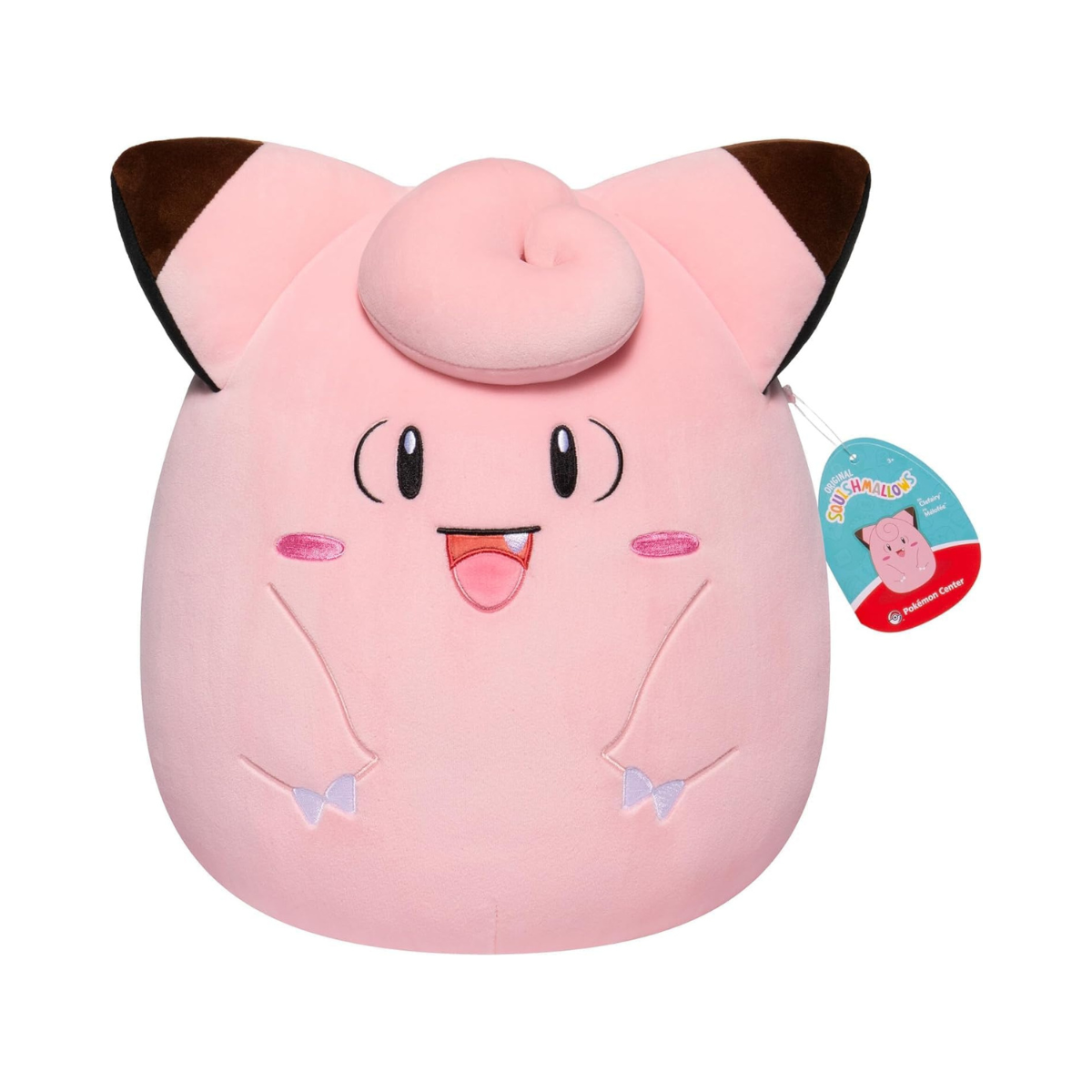 Pokemon Squishmallow Clefairy 10 Inch Plush Toy, Soft Stuffed Animal, Washable, Ages 3+