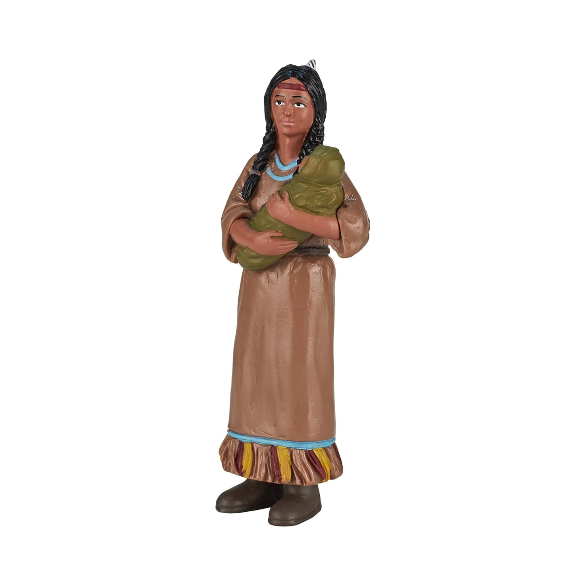 MOJO Native American Mother and Baby Figurine, Hand-Painted Historical Toy Figure, History Collection, Educational Collectible Model, Ages 3+