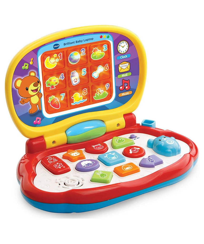 VTech Baby Laptop Colourful Learning Laptop with LCD Screen Sounds Music Animals Shapes and Roleplay for Babies 6 Months+