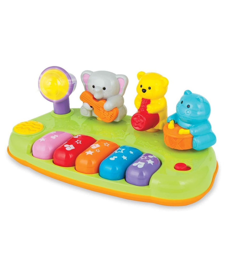 Winfun Jungle Band Piano, Light Up Musical Keyboard with Animal Sounds and Jungle Melodies, Interactive Music Toy for Toddlers, For Boys and Girls 18M+