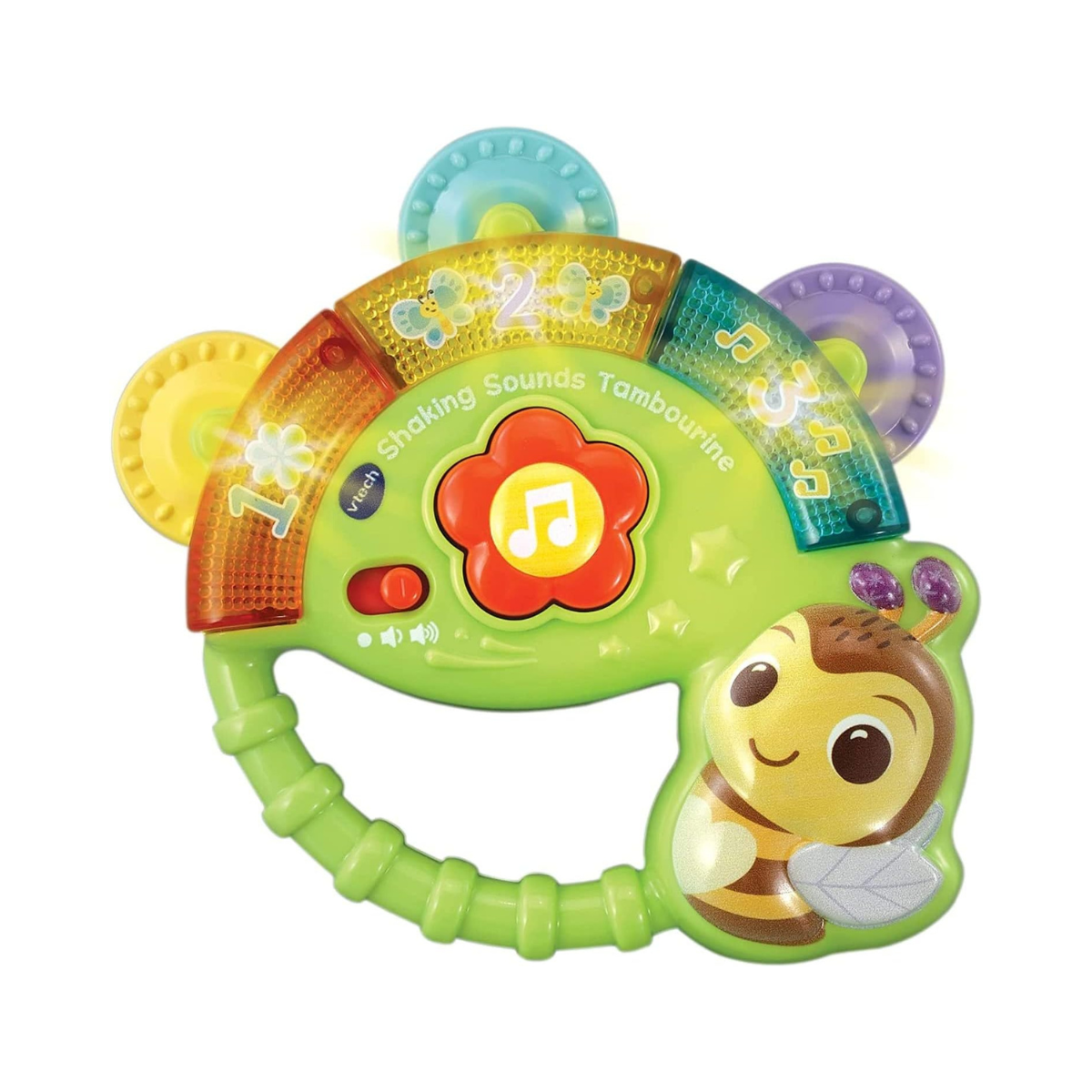 VTech Twinkle and Learn Tambourine Interactive Musical Toy with Lights Sounds and Songs for Babies and Toddlers 3 to 24 Months Multicolor