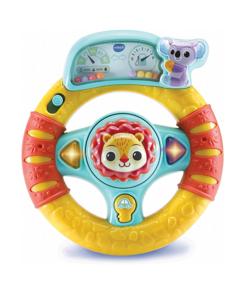 VTech Baby Roar and Explore Wheel Interactive Steering Wheel Toy with Lights Sounds Songs for Pushchairs and Car Seats 3 Months+
