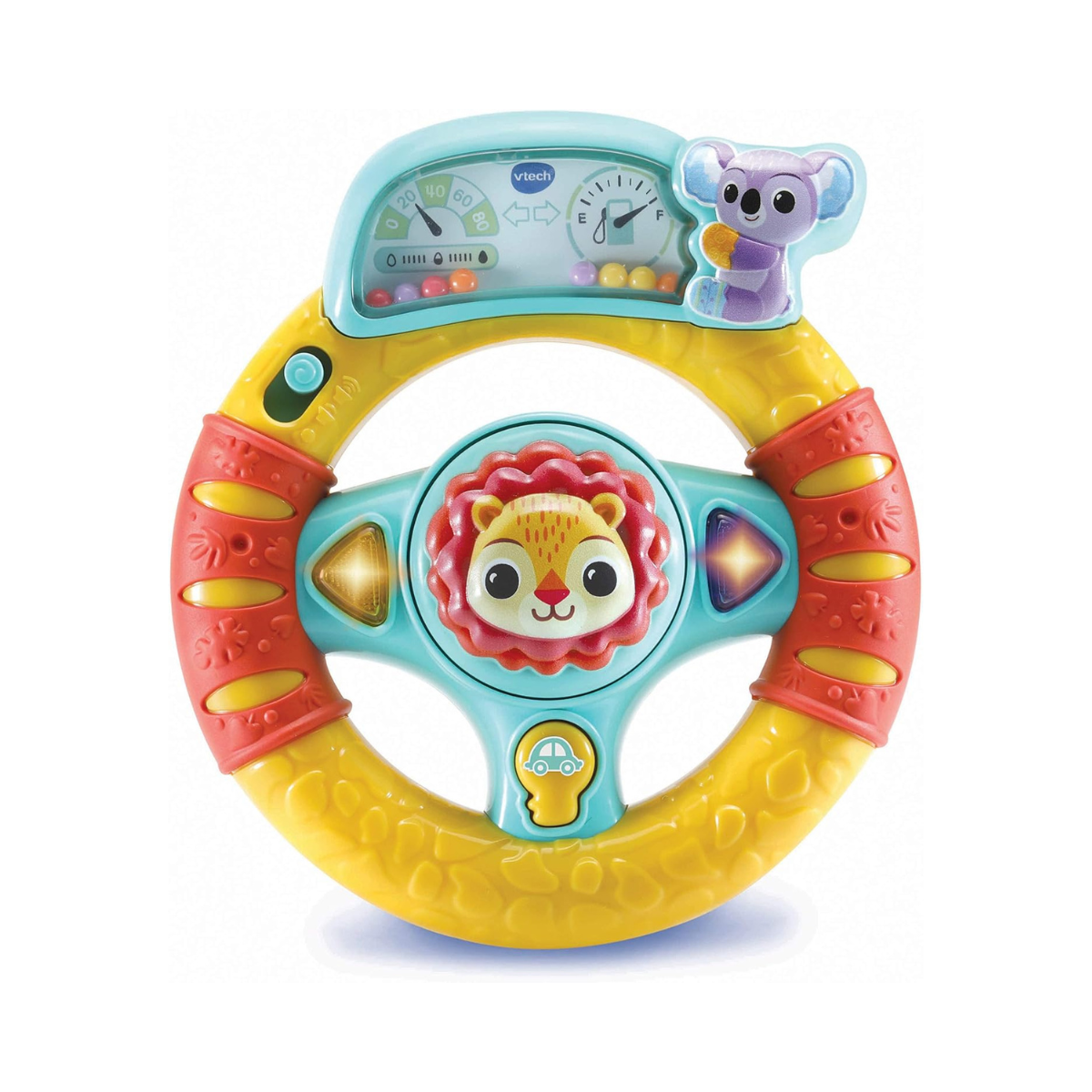 VTech Baby Roar and Explore Wheel Interactive Steering Wheel Toy with Lights Sounds Songs for Pushchairs and Car Seats 3 Months+
