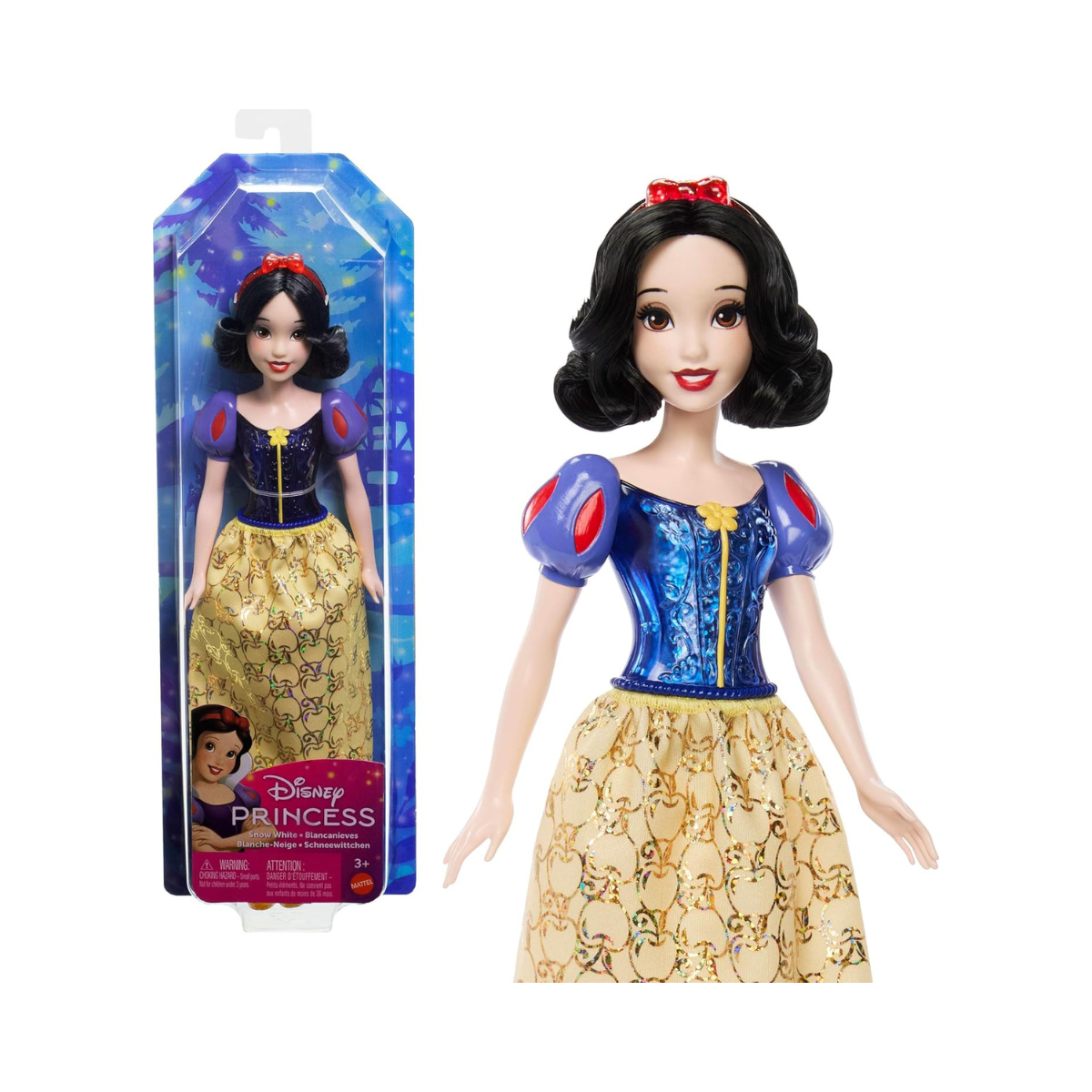 Disney Princess Snow White Fashion Doll and Accessory, Posable Toy with Brushable Hair, Ages 3+