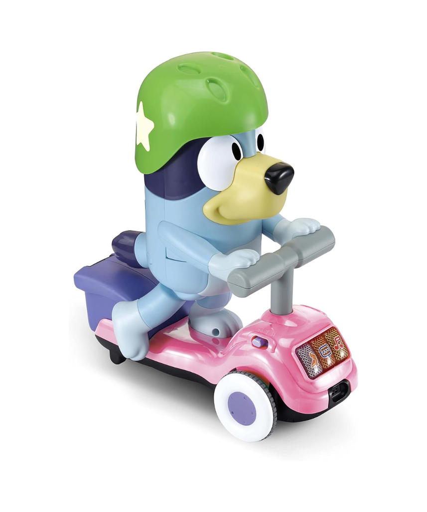 VTech Bluey Scooter Time Bluey, Interactive Toddler Toy with Music, Sounds and Phrases from the TV Show, Educational Play, Motor Skill Development, Dance and Copycat Games, Ideal Gift for Kids Ages 3-5 Plus, Blue