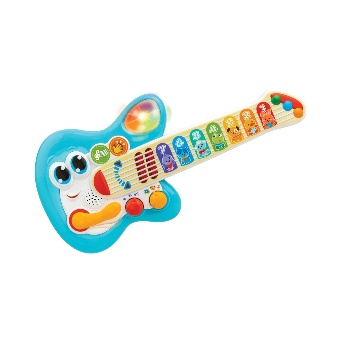 Winfun Baby Maestro Touch Guitar, Light-Up Musical Toy with Animal Sounds & Jam Mode, 3 Play Modes with Lights, Sounds & Whammy Bar, Educational Light-Up Music Toy, For Toddlers - 12 Months +