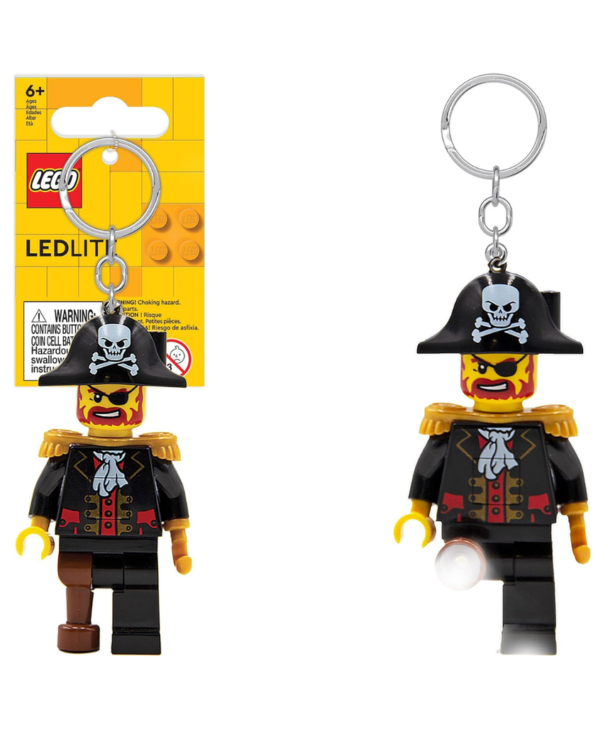 LEGO Iconic Captain Brickbeard Lighted Keyring, Gifts for Kids, Figure Height 76mm (KE23H) 2 x CR2025 Batteries Included