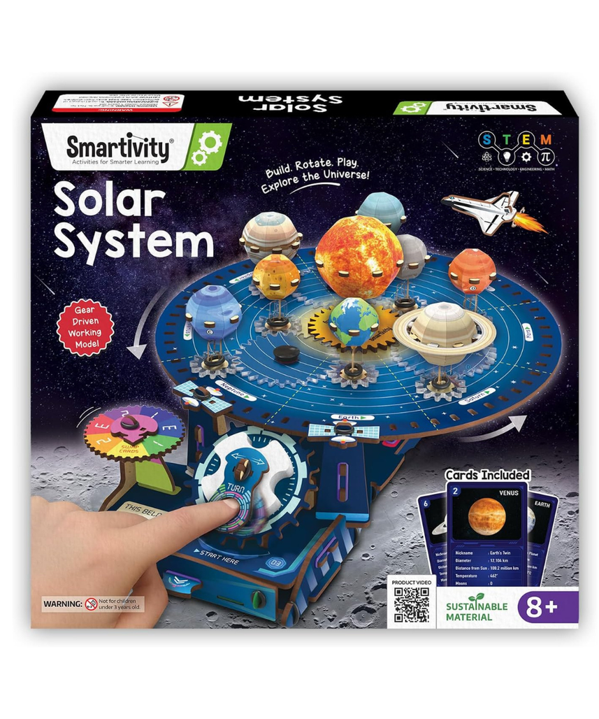 Smartivity DIY Solar System Kit | Gear-Driven Working Model of Planets | Birthday Gift for Boys & Girls 8-14 YearsI Build, Rotate & Explore Astronomy | Learn Solar System & Science Facts