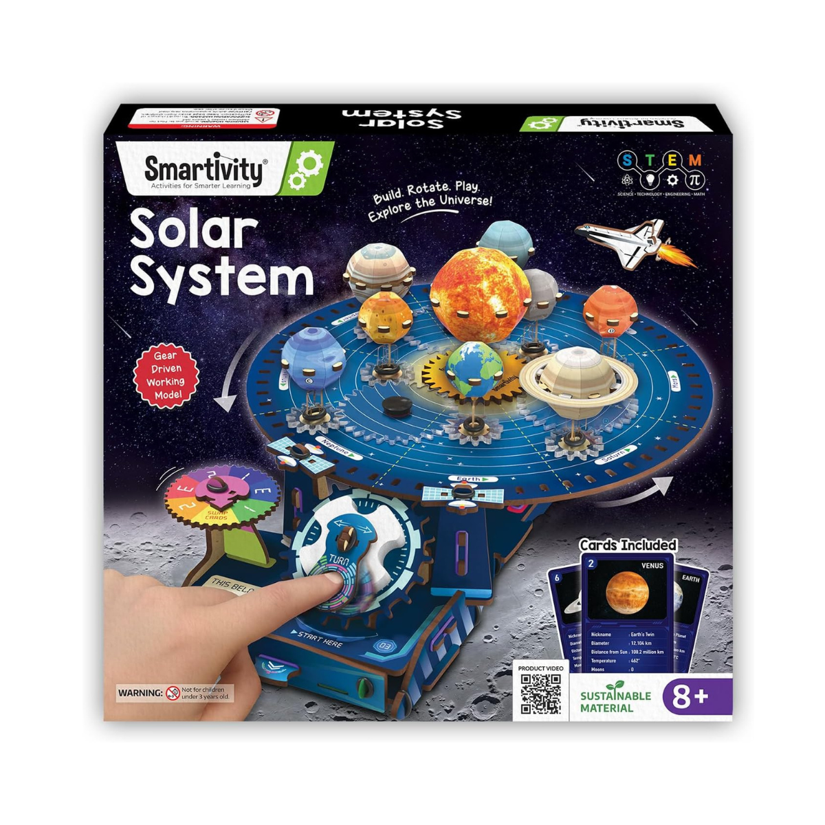 Smartivity DIY Solar System Kit | Gear-Driven Working Model of Planets | Birthday Gift for Boys & Girls 8-14 YearsI Build, Rotate & Explore Astronomy | Learn Solar System & Science Facts