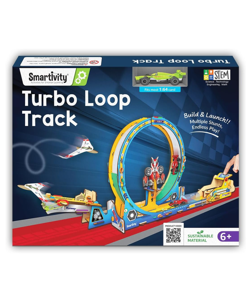Smartivity High-Speed Race Car Track with Loop for Kids 6-12 Years | 3in1- Car, Loop, Glider Plane Launcher I Build & Play I Birthday Gift for Boys & Girls Age 6,7,8,9,10,11,12 Years