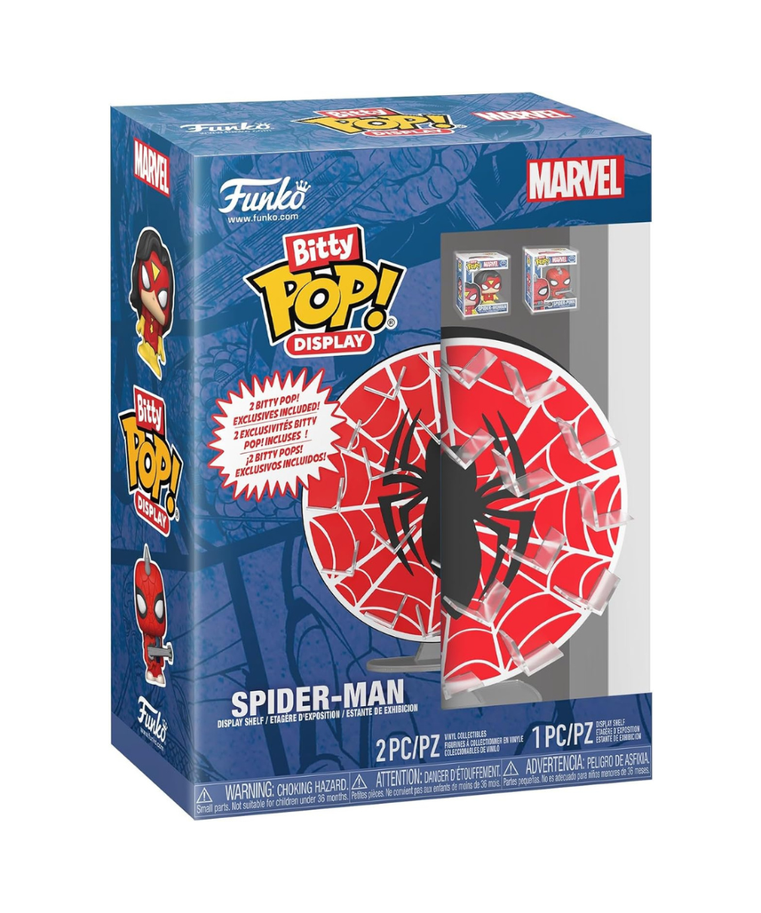 Funko Pop! Bitty Display: Spider-Man Web - Spider-Punk & Spider-Woman Exclusive Included - Display Total of 18 Bitty Characters
