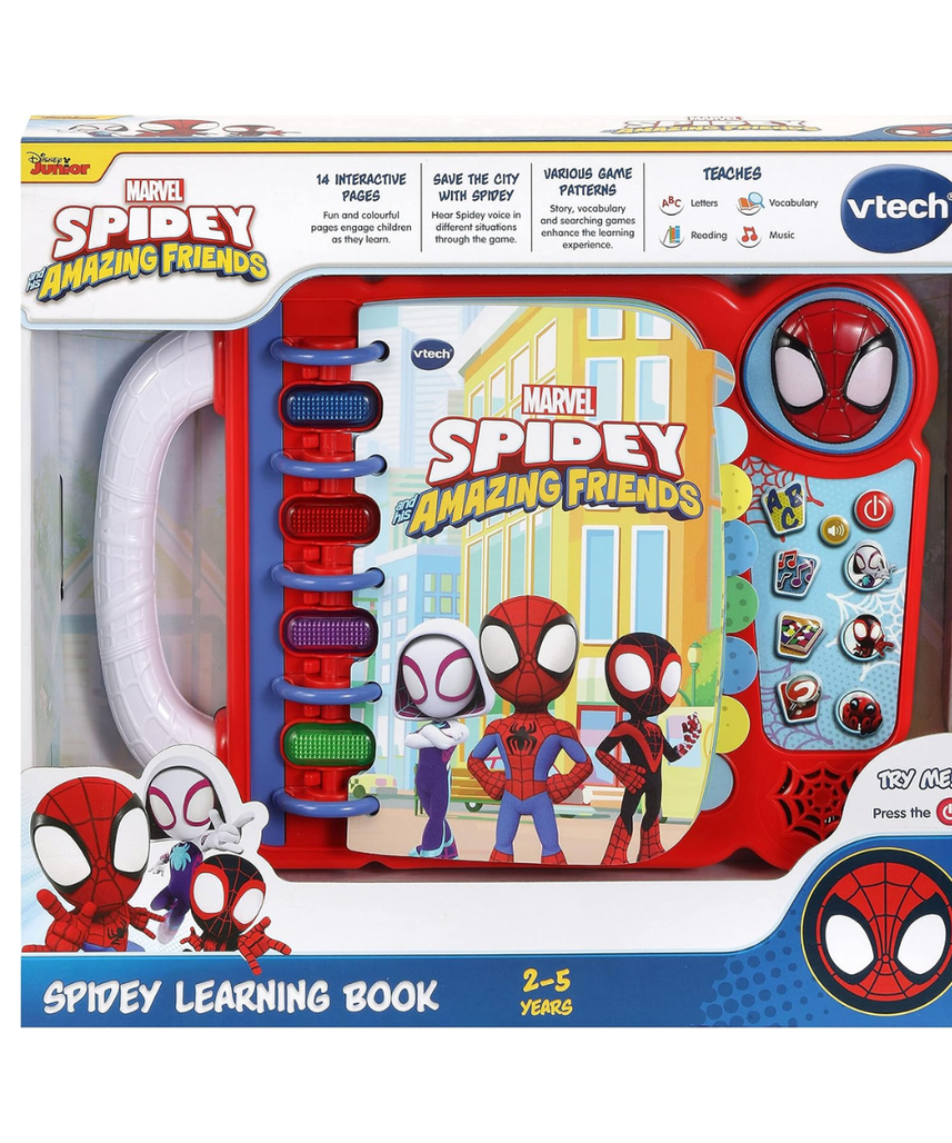 VTech Spidey and His Amazing Friends: Spidey Learning Book, Official Spidey Book, Interactive Childrens Book, Educational Activity Toy, 4 Learning Modes, Gift for Ages 2, 3, 4+ Years, English Version