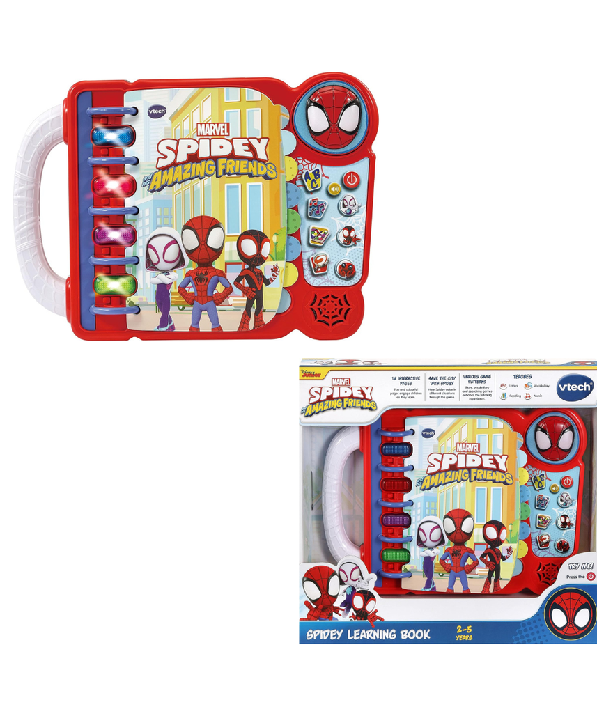 VTech Spidey and His Amazing Friends: Spidey Learning Book, Official Spidey Book, Interactive Childrens Book, Educational Activity Toy, 4 Learning Modes, Gift for Ages 2, 3, 4+ Years, English Version