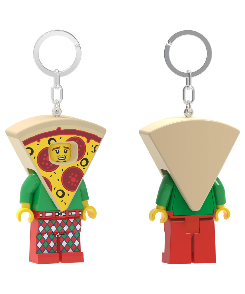 LEGO Minifigures Large 3 Inch Tall Figure Keychain Light - Pizza Costume Guy (KE176H), Bag charm with LED light