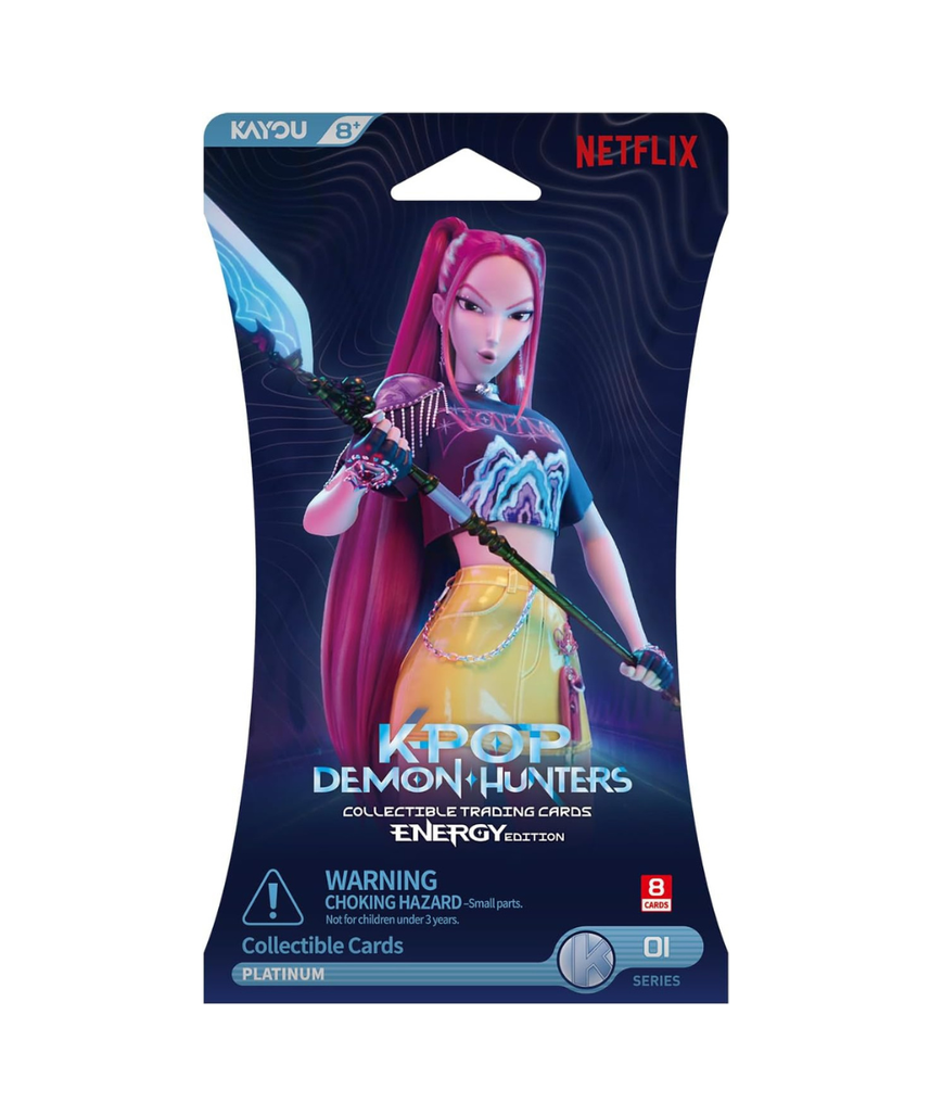 K-Pop Demon Hunters Kayou Collectible Cards Energy Edition 001 Series 1-A, Official Trading Card Pack with 8 Collectible Cards, Ages 3+