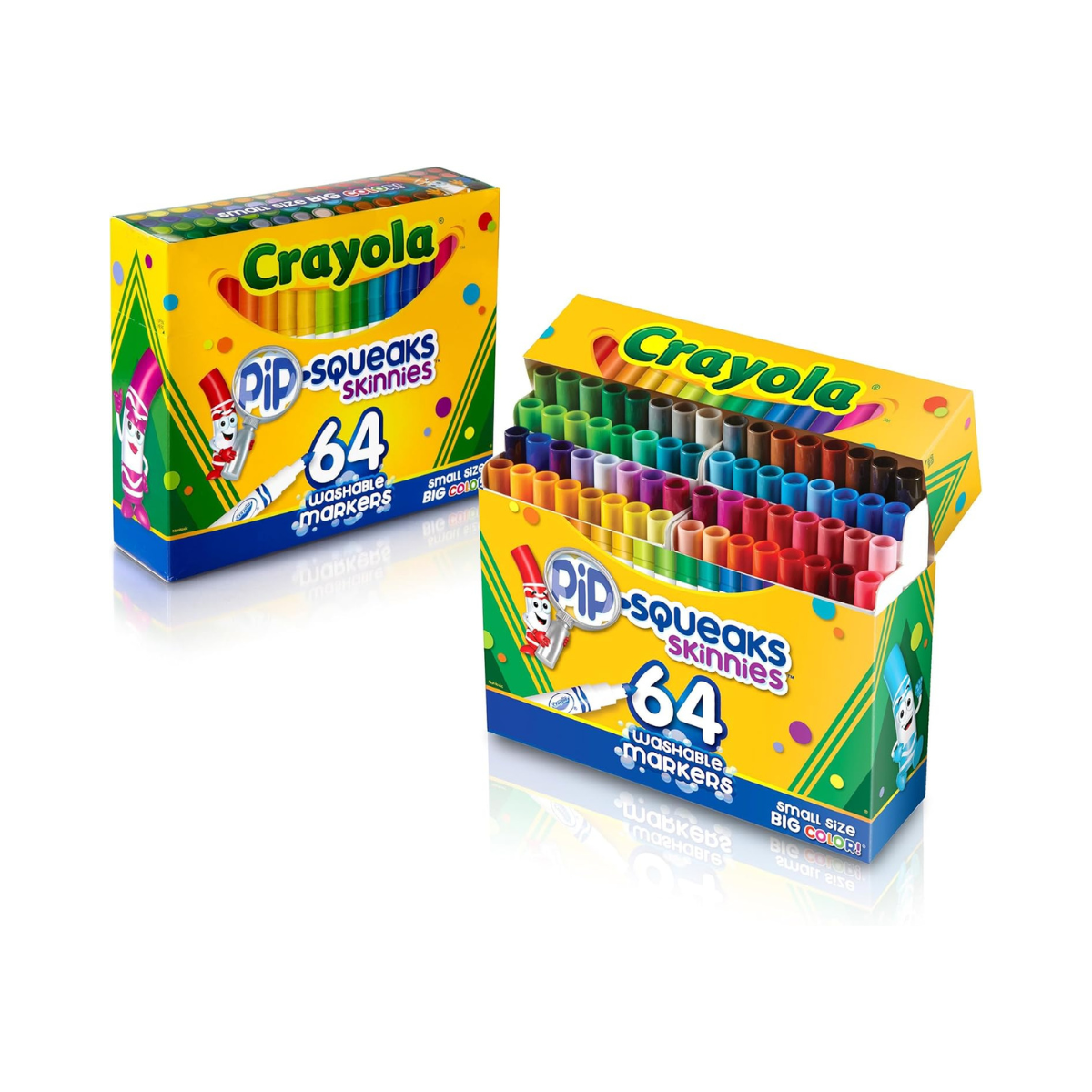 Crayola Pip-Squeak Skinnies Washable Markers, 64 Count