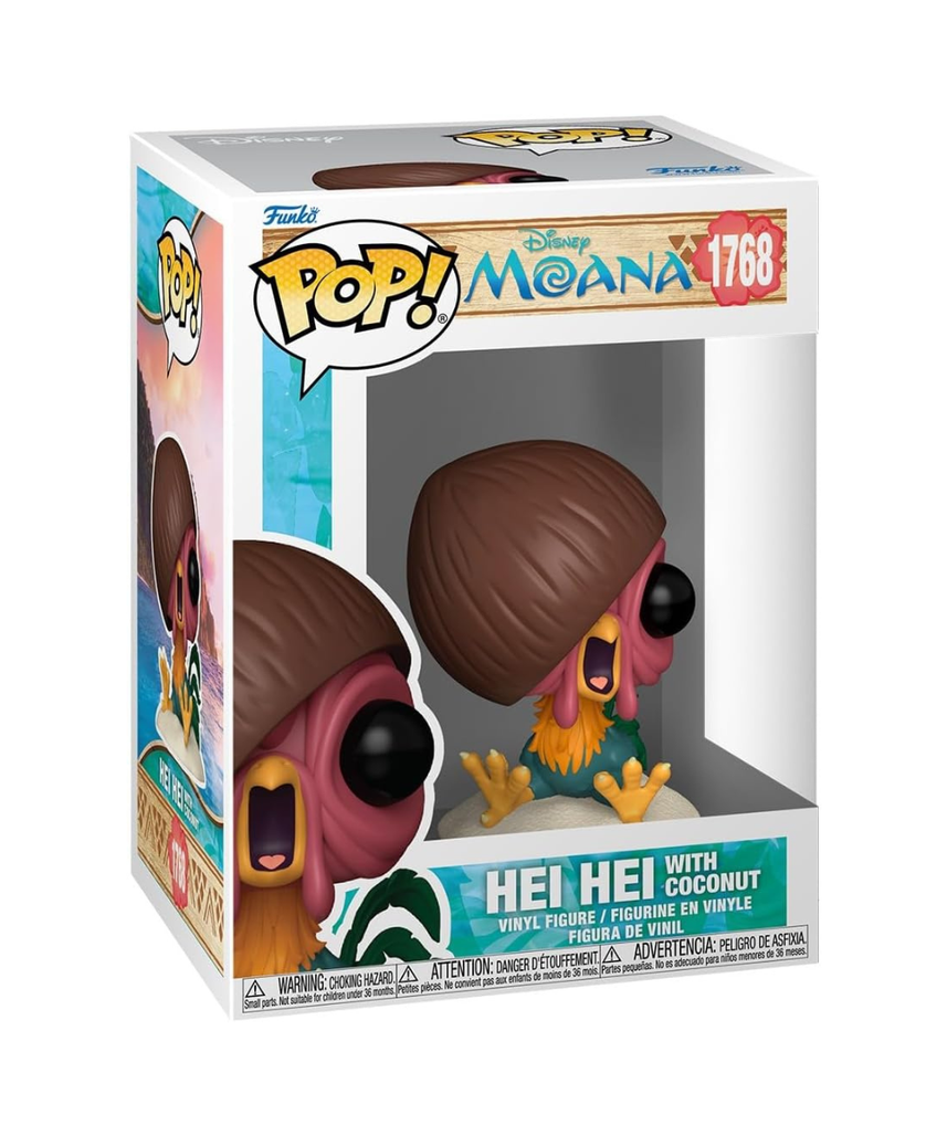Pop! Disney: Moana S3 - Hei Hei w/Coconut | Official Merch - Collectable Vinyl Figurine for Shelf Display - Birthday Gift Idea for Fans and Collectors