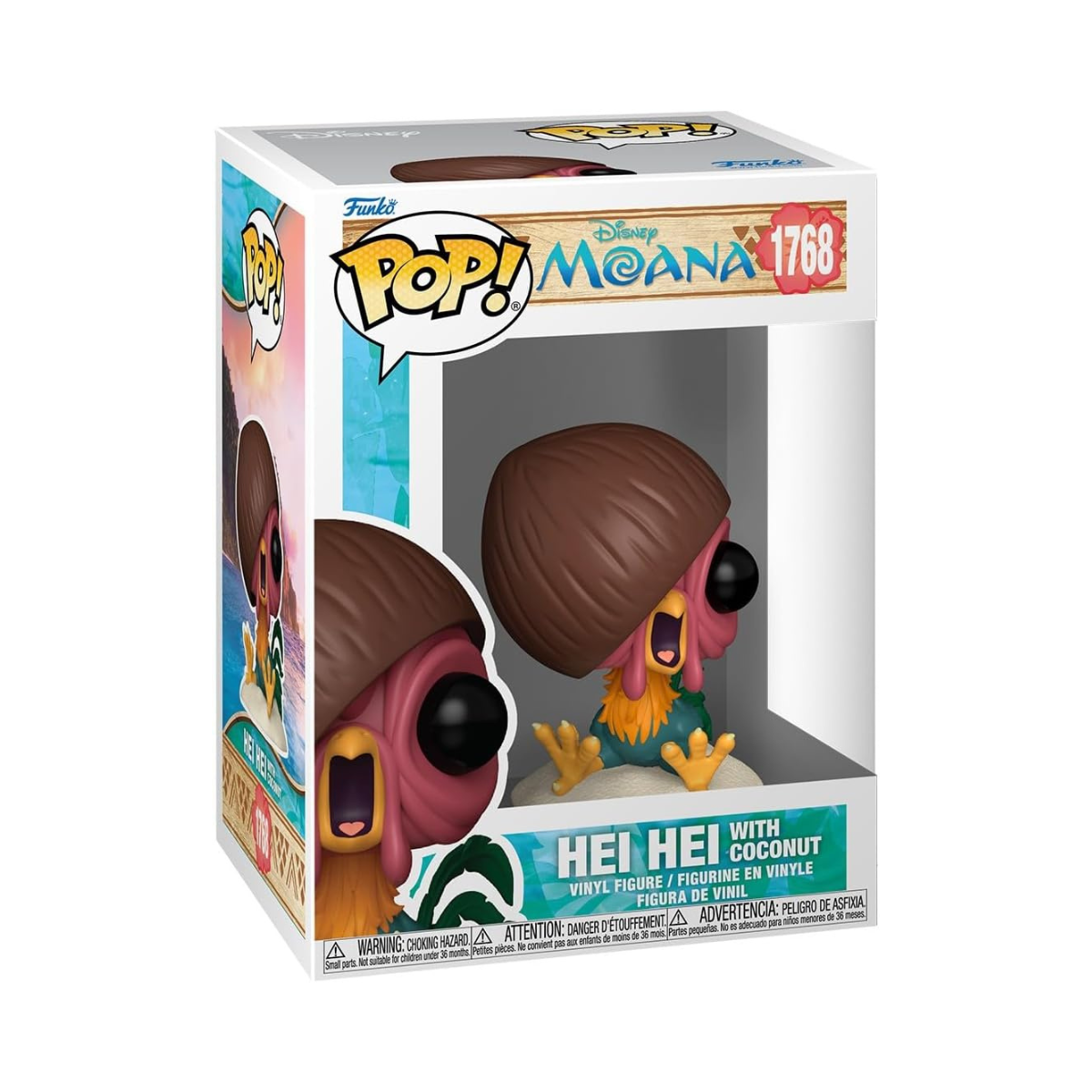 Pop! Disney: Moana S3 - Hei Hei w/Coconut | Official Merch - Collectable Vinyl Figurine for Shelf Display - Birthday Gift Idea for Fans and Collectors