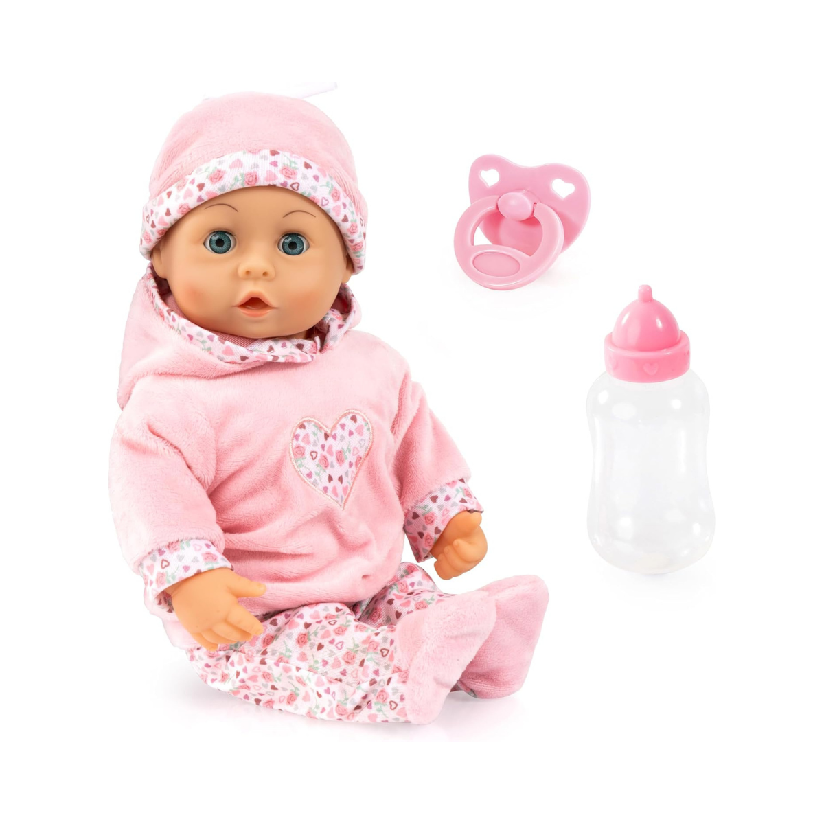 Bayer Design 93824CR Interactive Baby Doll Talking Soft Body Dummy Bottle 38cm