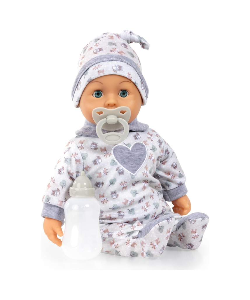 Bayer Design 93824CP Interactive Baby Doll Talking Soft Body Dummy Bottle 38cm