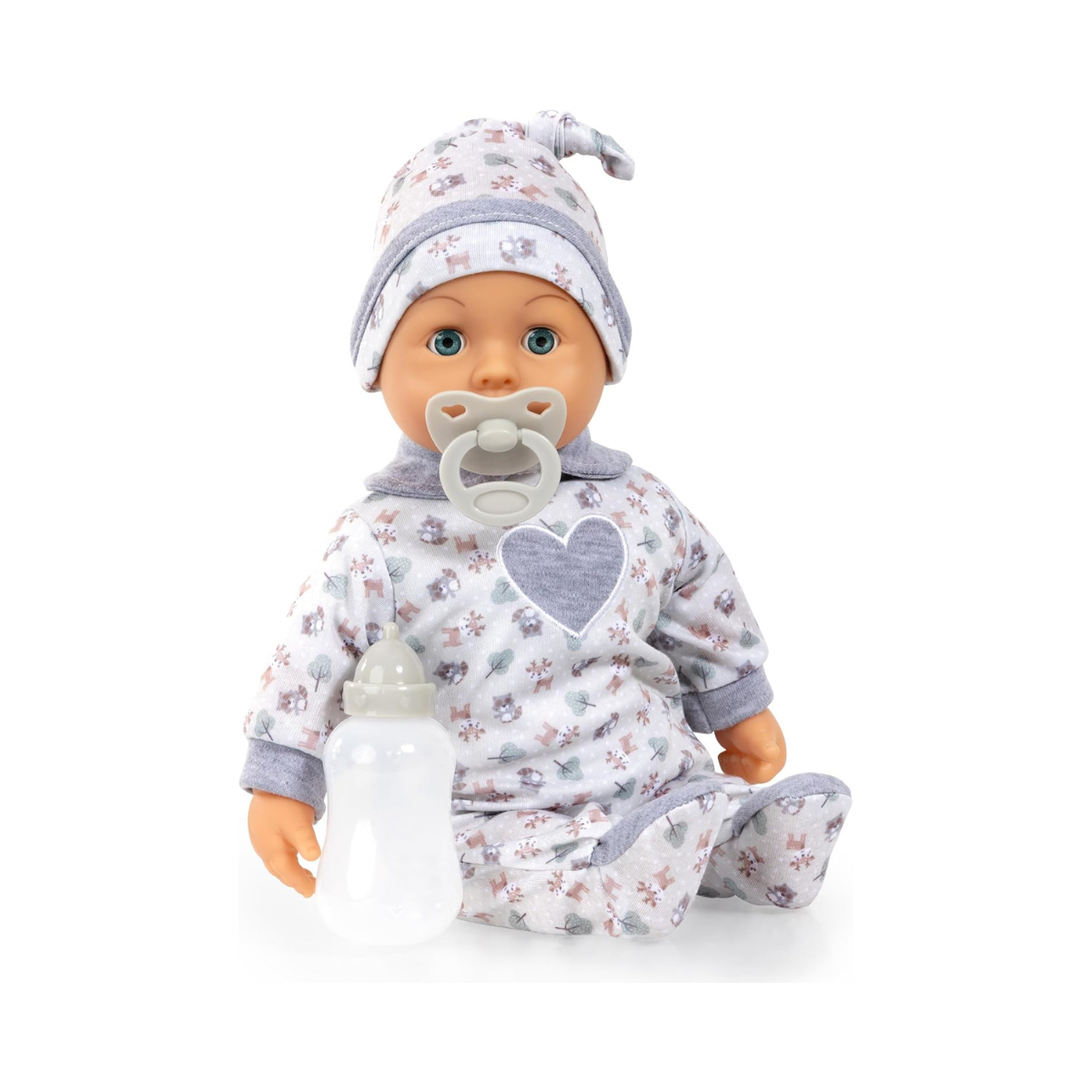 Bayer Design 93824CP Interactive Baby Doll Talking Soft Body Dummy Bottle 38cm