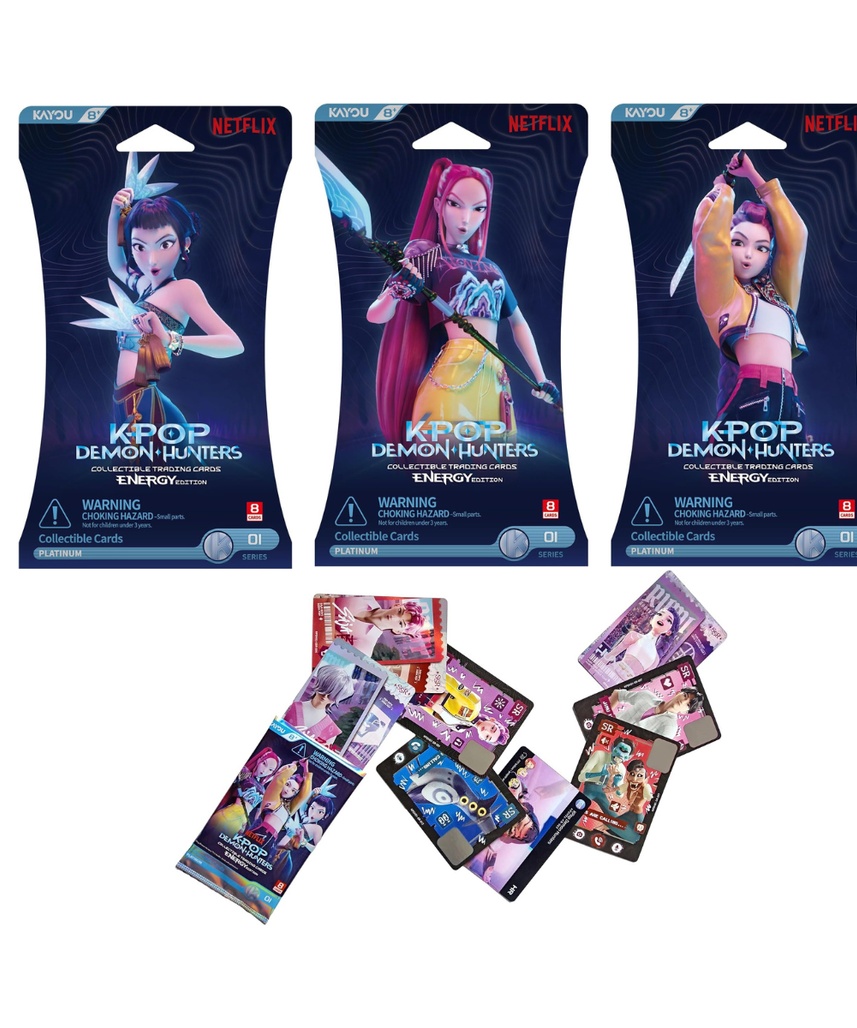 K-Pop Demon Hunters Kayou Collectible Cards Energy Edition 001 Series 1-A, Official Trading Card Pack with 8 Collectible Cards, Ages 3+