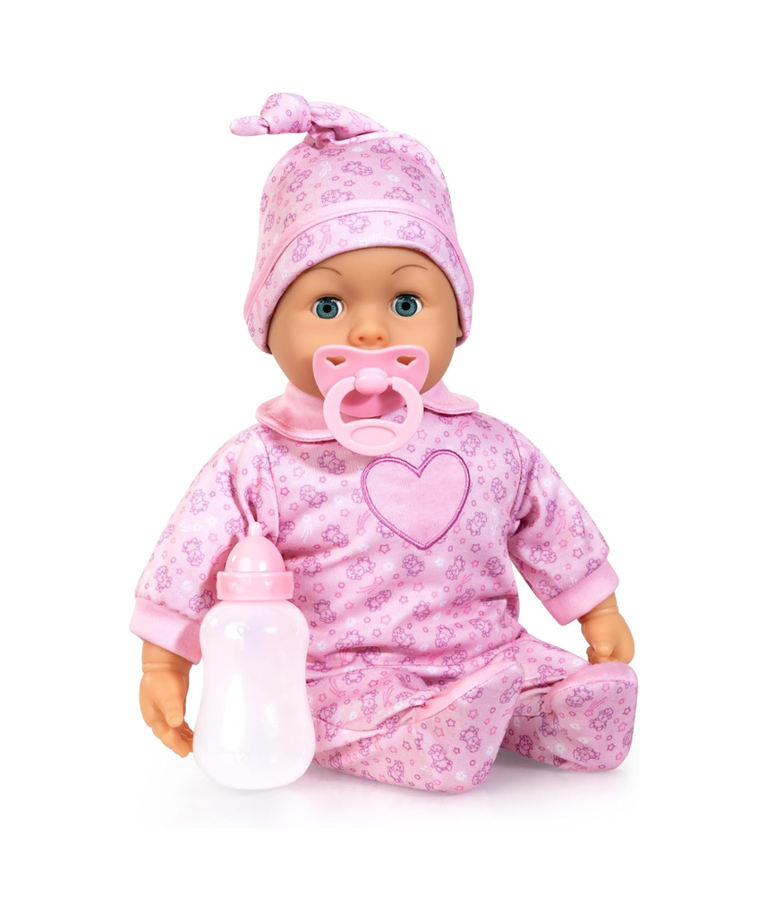 Bayer Design 93824CO Interactive Baby Doll Talking Soft Body Dummy Bottle 38 cm