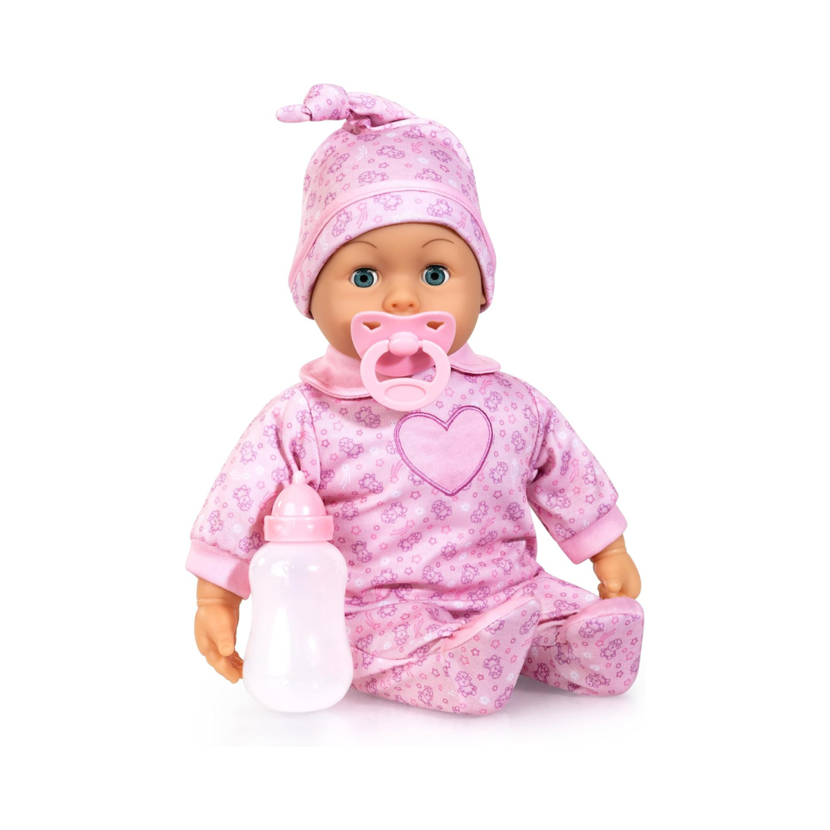 Bayer Design 93824CO Interactive Baby Doll Talking Soft Body Dummy Bottle 38 cm