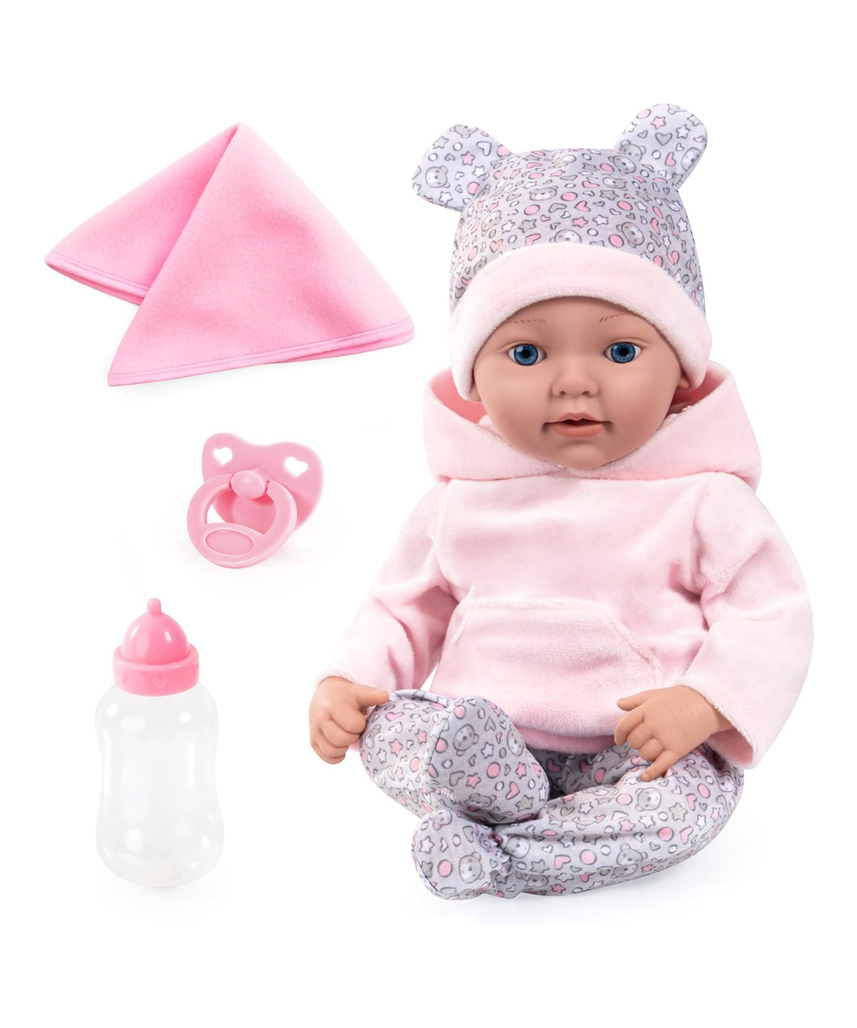 Bayer Design 93827AD Reborn Baby Doll Lifelike Realistic Dummy Bottle Blanket 38cm