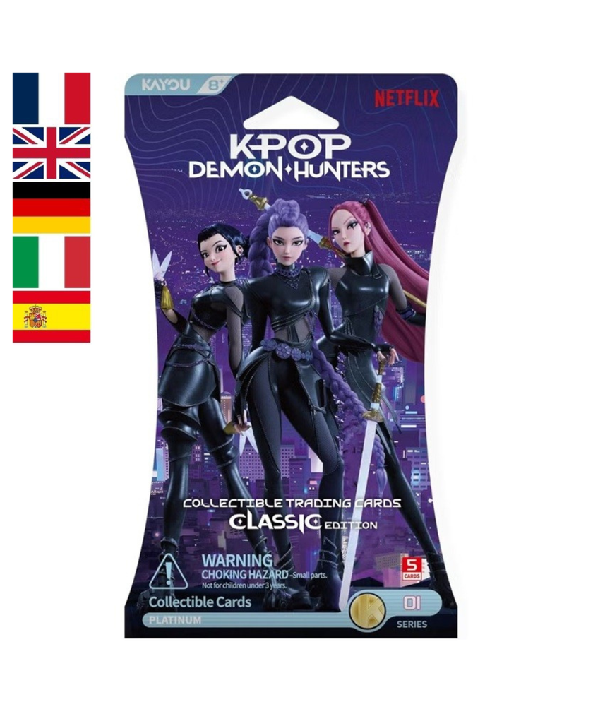 K-Pop Demon Hunters Trading Cards Booster Pack Classic Edition 1-A World Tour, Official Kayou Collectible Card Pack with 5 Cards, Ages 8+