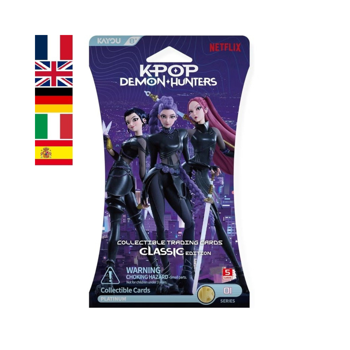 K-Pop Demon Hunters Trading Cards Booster Pack Classic Edition 1-A World Tour, Official Kayou Collectible Card Pack with 5 Cards, Ages 8+