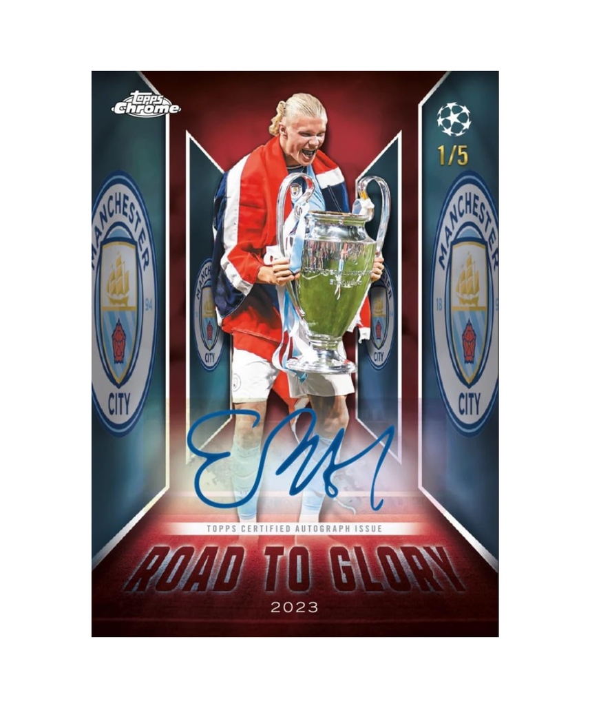 2025/26 Topps Chrome UEFA Club Competitions Soccer Hobby Box, 20 Packs with 4 Cards per Pack, 1 Autograph Card per Box, Official UEFA Chrome Trading Cards, 6+ Years