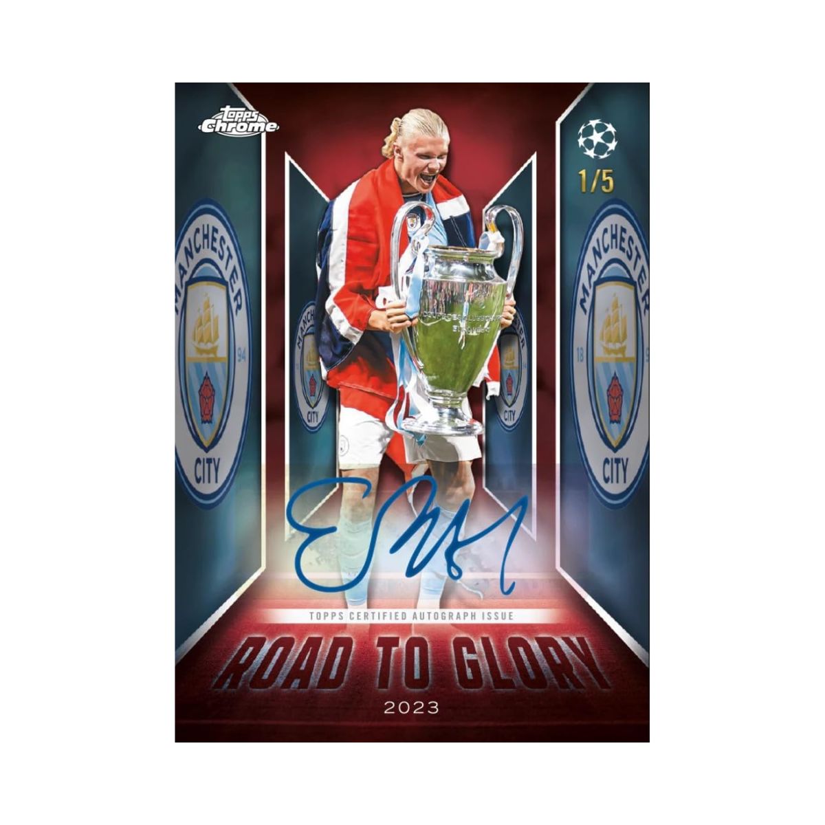 2025/26 Topps Chrome UEFA Club Competitions Soccer Hobby Box, 20 Packs with 4 Cards per Pack, 1 Autograph Card per Box, Official UEFA Chrome Trading Cards, 6+ Years