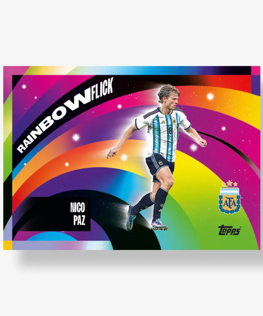 Topps Argentina Team Set 2025/26 Football Trading Cards, Argentina National Team Collection with Rare Inserts and Autographs, Rainbow Flick Case Hit, 6+ Years