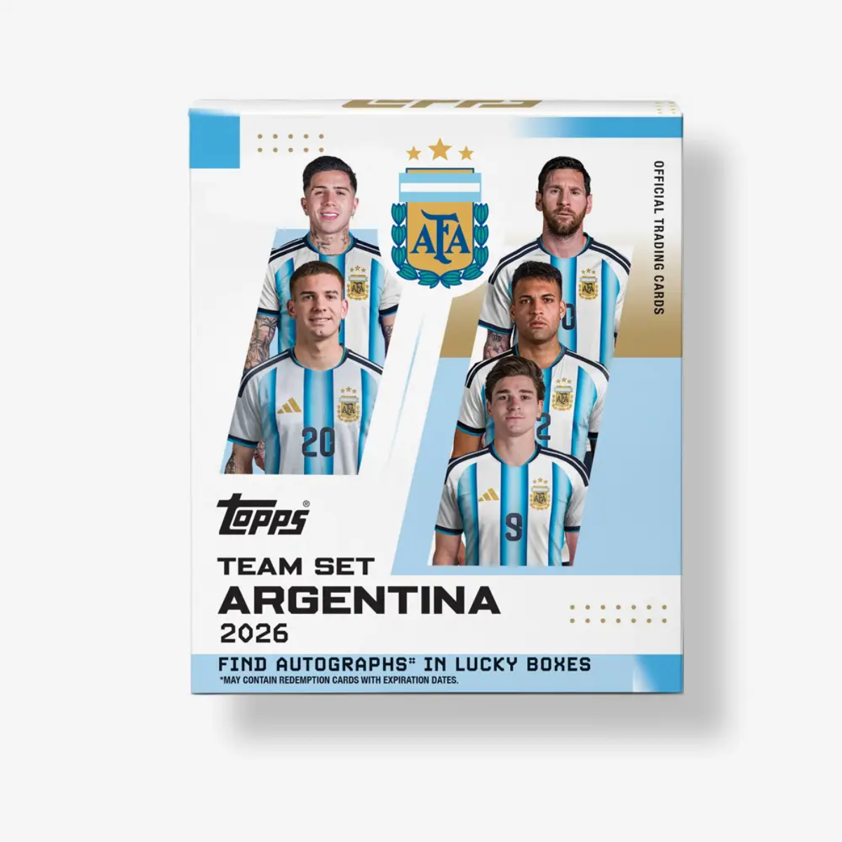 Topps Argentina Team Set 2025/26 Football Trading Cards, Argentina National Team Collection with Rare Inserts and Autographs, Rainbow Flick Case Hit, 6+ Years