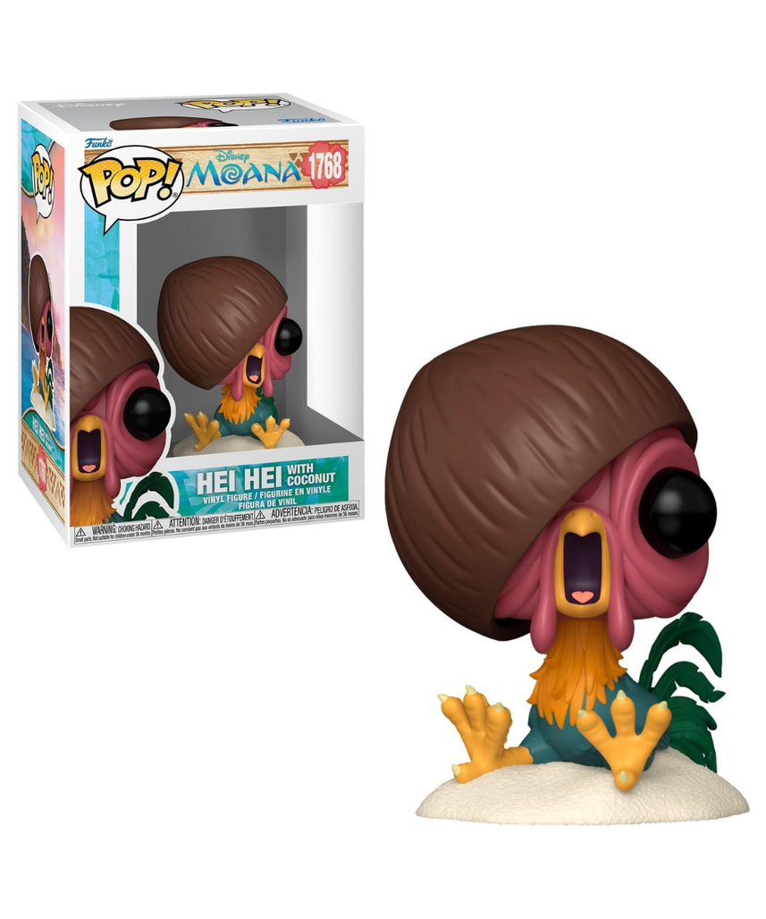 Pop! Disney: Moana S3 - Hei Hei w/Coconut | Official Merch - Collectable Vinyl Figurine for Shelf Display - Birthday Gift Idea for Fans and Collectors